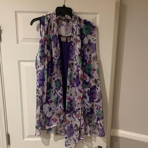 Chico's Deep Purple tank top with cover up Sleeveless Top